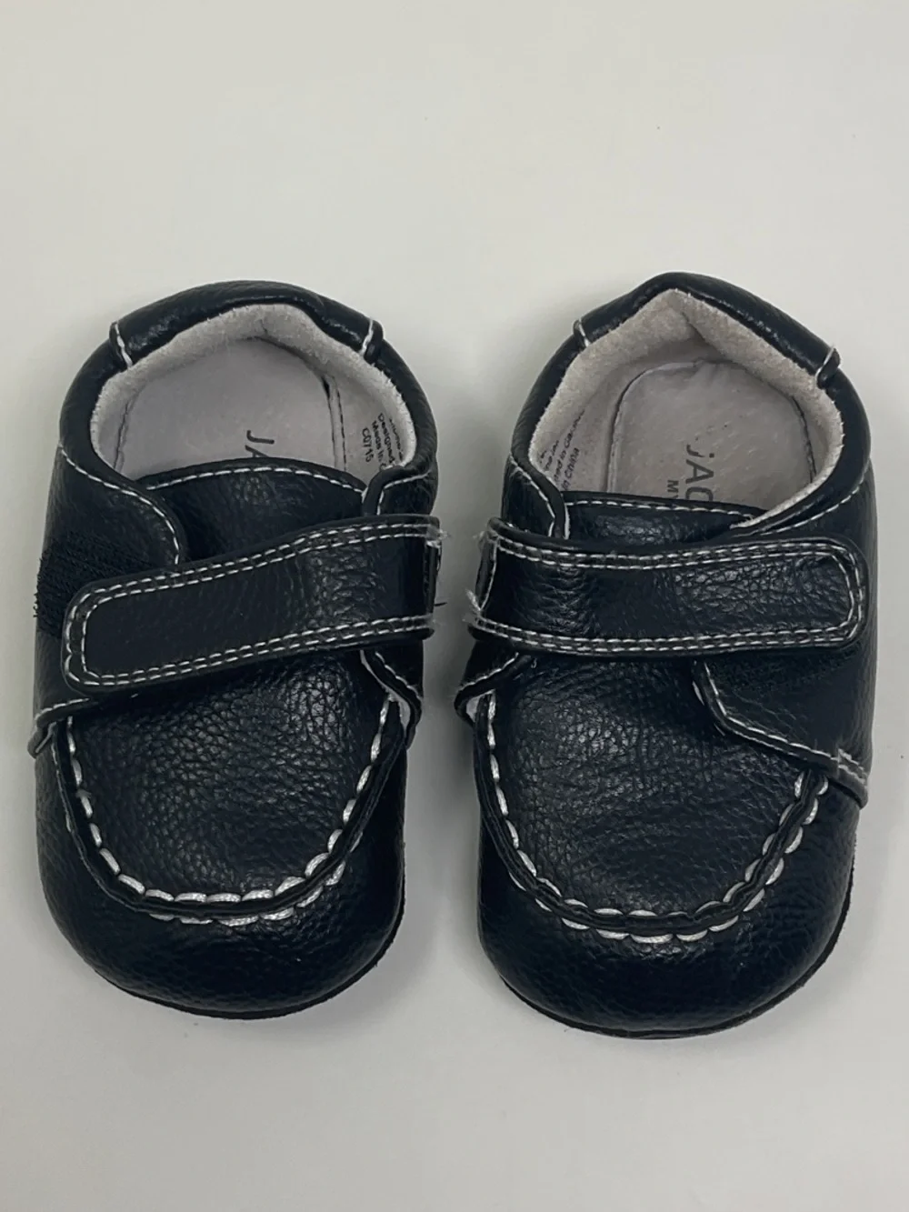 Black Baby Walker Loafers with velcro strap size 12 to 18 months